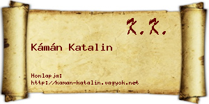 Kámán Katalin névjegykártya