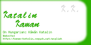 katalin kaman business card